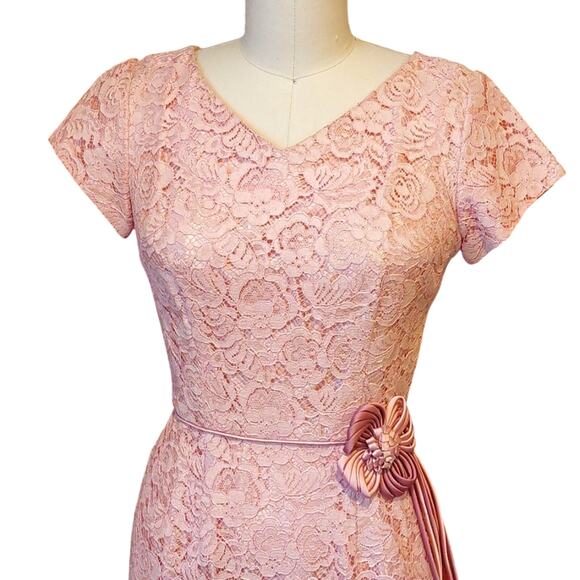 VTG Prom or Wedding dress illusion Bombshell Wiggle Union made VLV 50s 60s - Picture 2 of 12